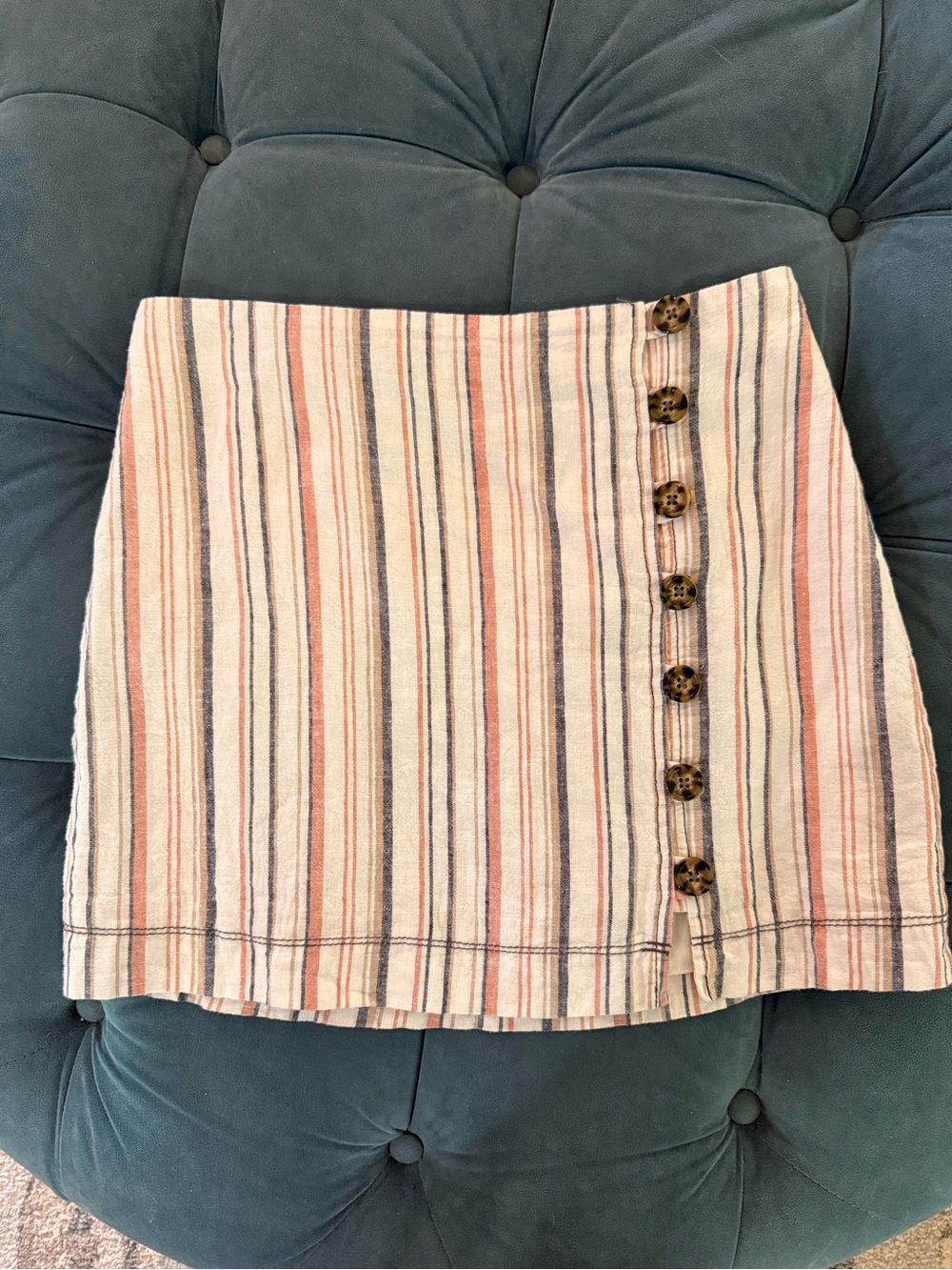 Free People stripes on Sunday linen mini skirt. Size 4